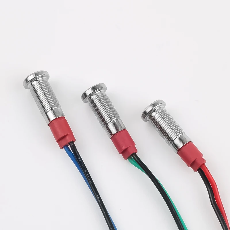 6MM Metal Gösterge Lambası Su Geçirmez Yüksek Parlaklıkta Led Güç Sinyali 3V6V12V24V110V220V Kırmızı Yeşil Sarı Mavi Beyaz