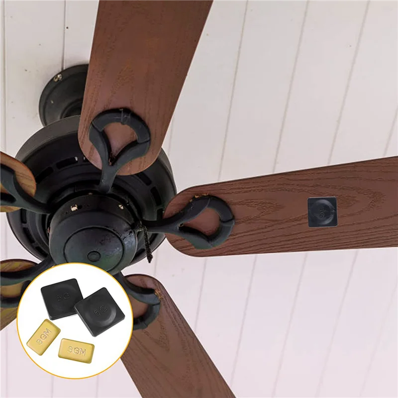 16 Sets Ceiling Fan Blade Balancing Kit Metal Self-Adhesive Gold 3G Weight, Metal Self-Adhesive Black 5G Weight-ABQU