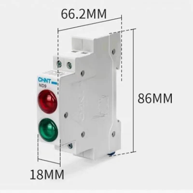 1pcs CHINT  Din Rail Mount LED Signal Lamp ND9 Series 24V Indicating Indication Pilot Lights