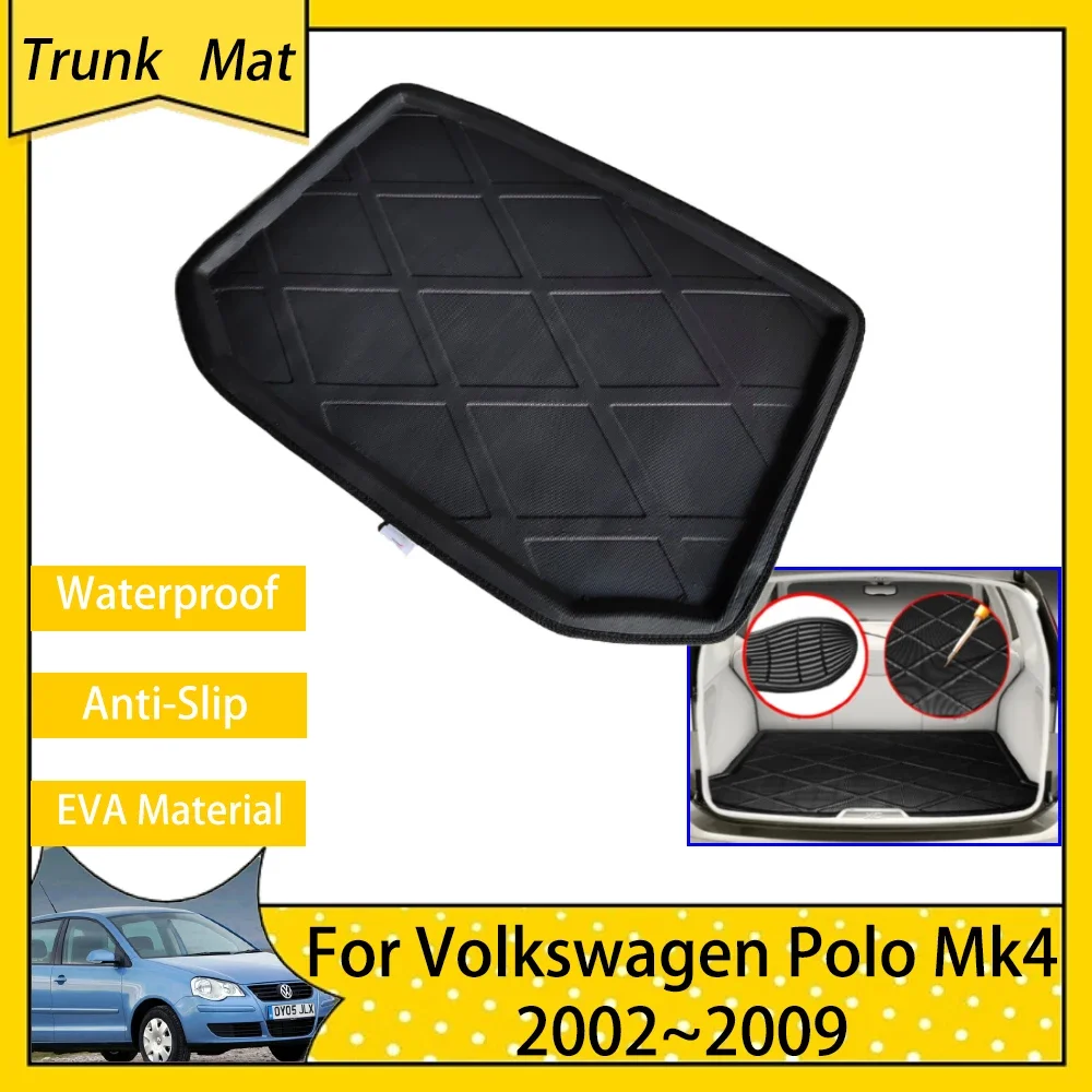 

Car Boot Cargo Pad for Volkswagen VW Polo Vivo Mk4 9N 6Q 9N3 2002~2009 Waterproof Rear Trunk Mat FLoor Carpet Auto Accsesories