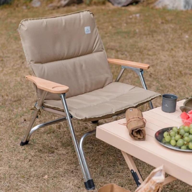 

Folding Leisure Camping Chair Outdoor Portable Thick Wear-resistant Soft Comfortable Chairs Convenient Stable Camping Supplies
