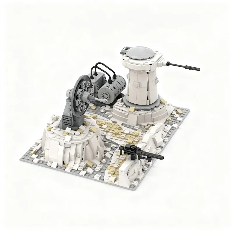 NEW 960PCS Star Battle Movie MOC On Hoth Rebel Cannons Model DIY Creative Ideas Display Assembly Building Blocks Birthday Gift view 4