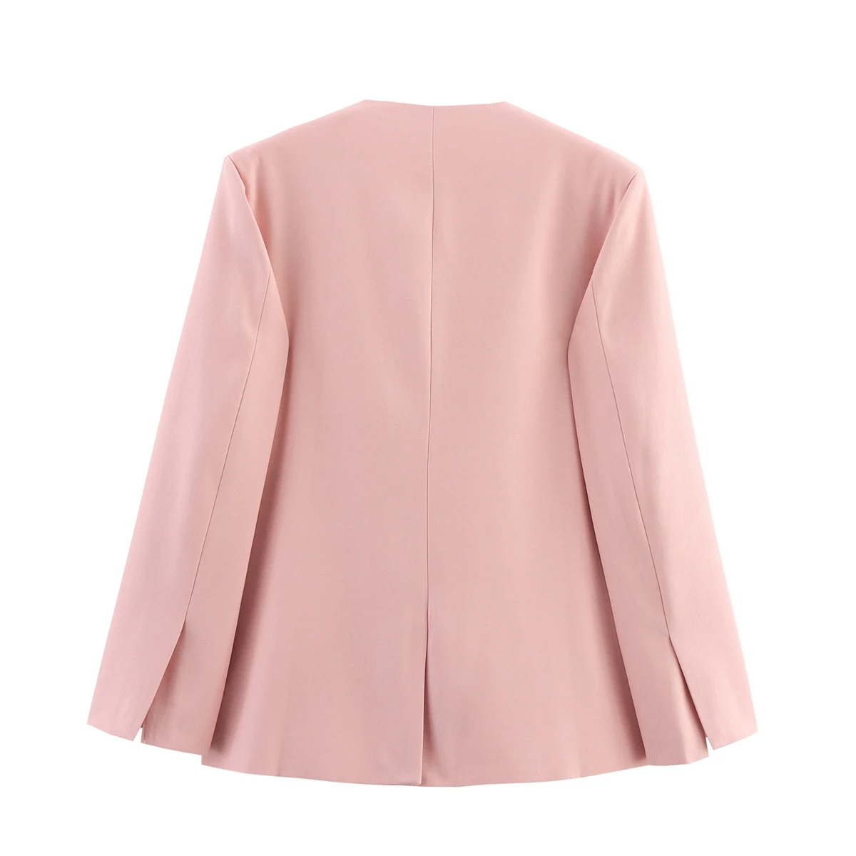 2025 Women's Fashion Versatile Unlined Pink Blazer Loose Fit New Style Multifunctional