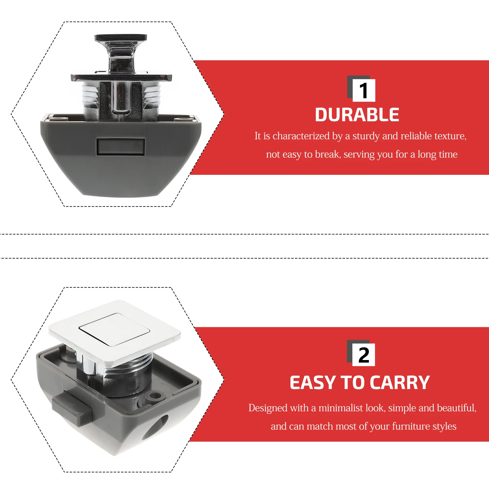 

Dark Hidden Pull Lock Zinc Alloy Nylon Keyless Push Button Latch Black Cabinet RV H Low Profile Simple Plastic Button Sturdy