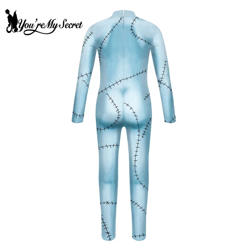 HN8 [You're My Secret] The Nightmare Before Christmas Anime Cosplay Costume Halloween Sally Girl Printed Party Bodysuits8…Gf