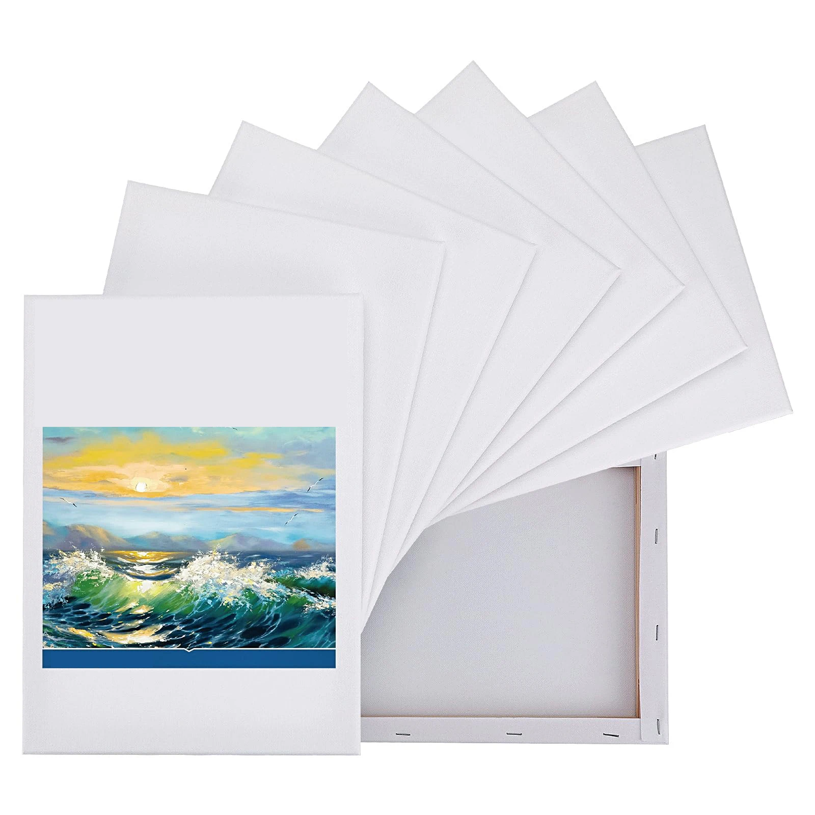 10 Canvas Boards for Oil Painting, Square Wooden Frame Blank, Suitable for Watercolor, Acrylic, Oil Painting, Art Supplies