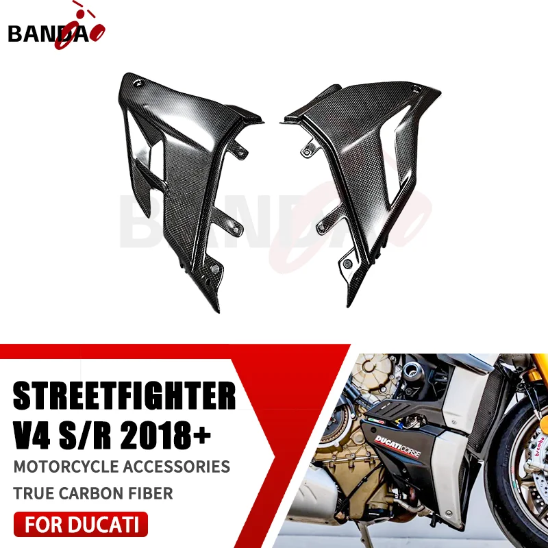 

FOR DUCATI Streetfighter V4 2018-2023 100% 3K Pure Carbon Fiber Motorcycle Accessories Lower spoiler Bottom cover