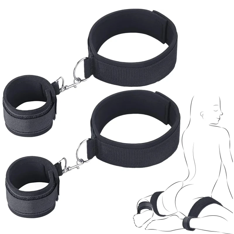 

Fetish Bed Bondage Handcuffs Ankle Cuffs Adult Games Set Erotic Accessories Sex Toys for Women Men Couples Gay 18