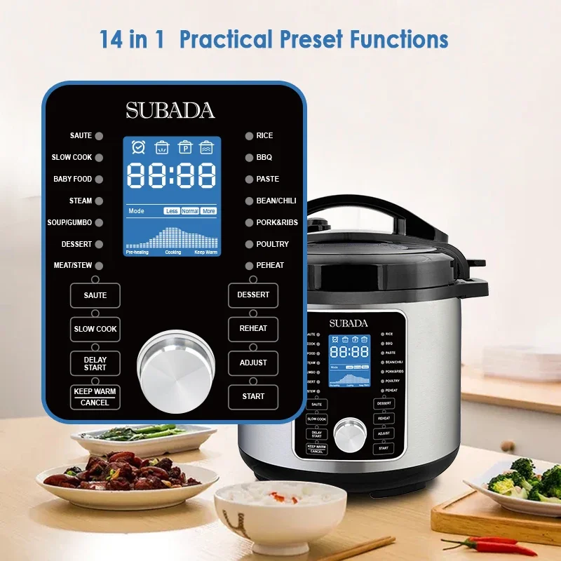 Smart Multi Functional High Quality Commercial Household Electric Pressure Cooker Stainless Steel Housing 6L Rice Cooker