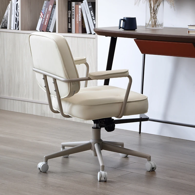 Computer chair leather lifting comfortable sedentary home office study desk study swivel chair