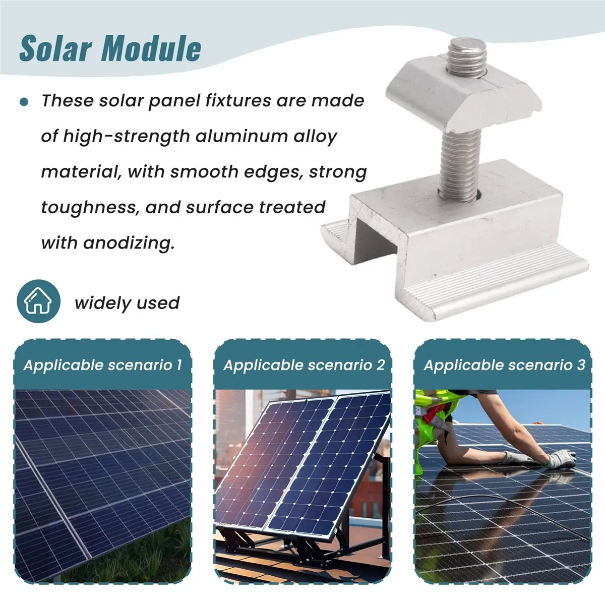 howhow 8Pack Solar Panel Mounting Brackets, Solar Panel End Clamps, Centre Clamps, for PV Solar Panel Solar Module 30mm