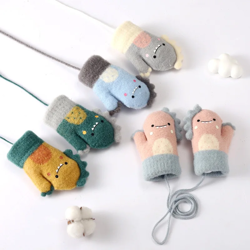 قفازات شتوية جديدة للأطفال لطيف الكرتون الطفل مقاومة للخدش الصوف سميكة متماسكة للتدفئة والبرودة #2