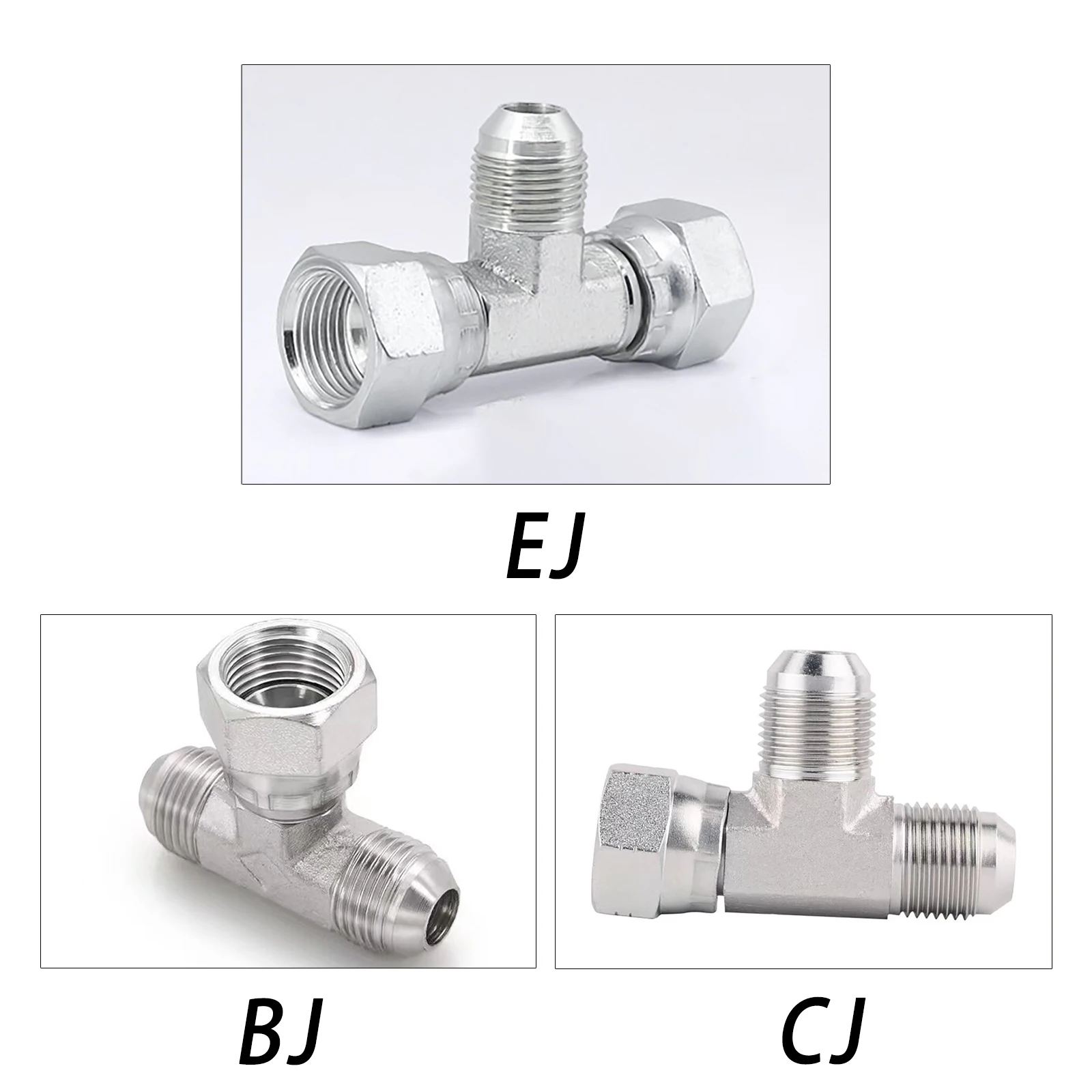 AN3-AN12 74° external cone hydraulic American three-way union BJ/CJ/EJ C-type horn mouth pipe carbon steel external thread joint