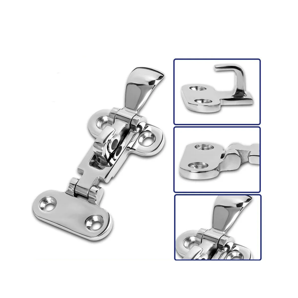 Marine Grade Boat Door Hatch Anti-Rattle Latches, Hold Down Clamp Latches, Solid Construction, Lockable,(2 PCS)