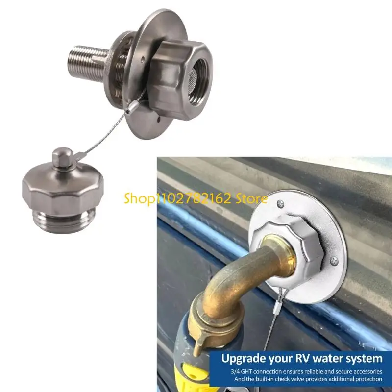 

547B Corrosion Resistant RVs Water Inlet Check Valves 3/4 Universal Connection Not Return Stainless Steel