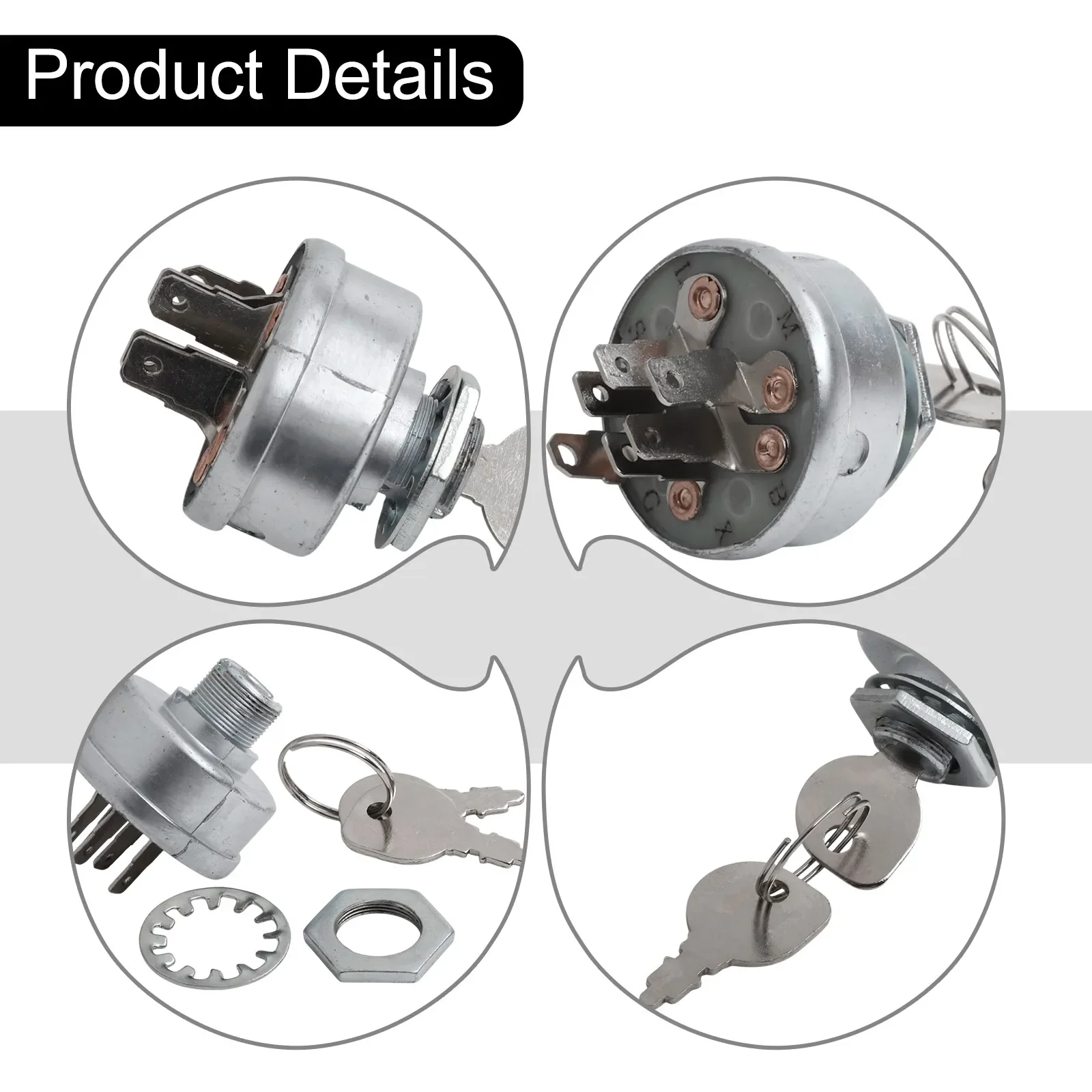 4-Position Switch Ignition Starter Switch Mower Maintenance Electric Efficiency Enhanced Functionality Long-lasting Performance