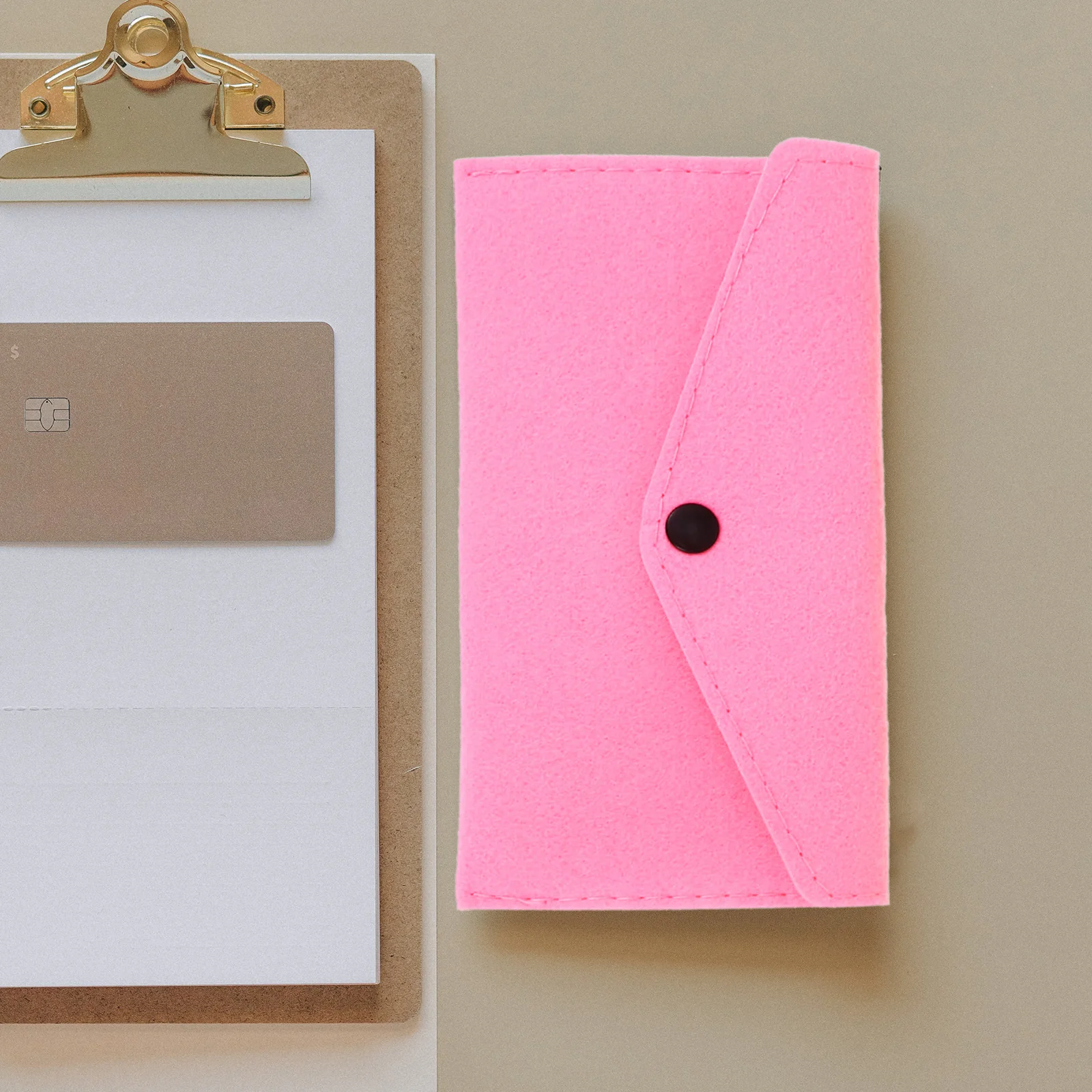 

10Pcs Snap Button Felt Pouch Phone Storage Envelope Compact Bag for Earphones Charging Cables Cash Stationery Travel