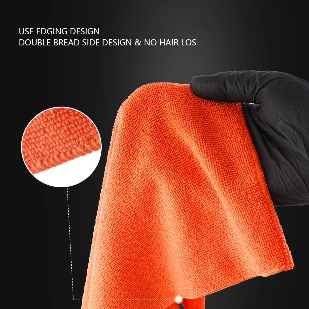 (Bulk Sale 1-20pcs) SPTA Microfiber Edge Extra Soft Car Clean Remove Wax Cloth Automobile Motorcycle Washing Towel 40*40 CM