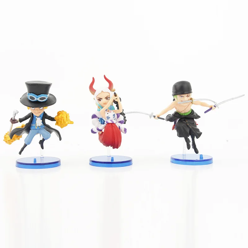 9pcs/set One Piece Yamato Edward Newgate Charlotte Katakuri Boa Hancock Shanks Zoro Sanji Luffy Figures Pvc Model Toys 7cm