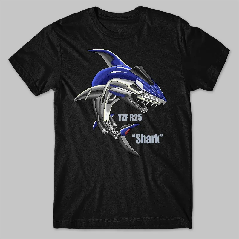 الكلاسيكية دراجة نارية YZF R25 القرش تحويل مستوحاة تي شيرت 100% القطن س الرقبة قصيرة الأكمام عادية قميص رجالي حجم S-3XL #4