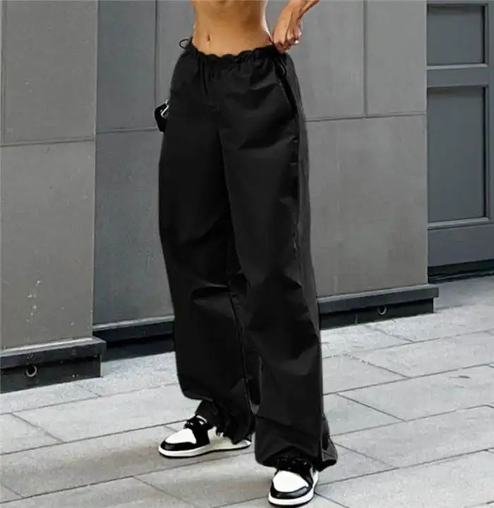 Losse casual cargobroek dames wijde pijpen casual comfortabele straat Sle l taille lange rechte pijpen broek herfstseizoen