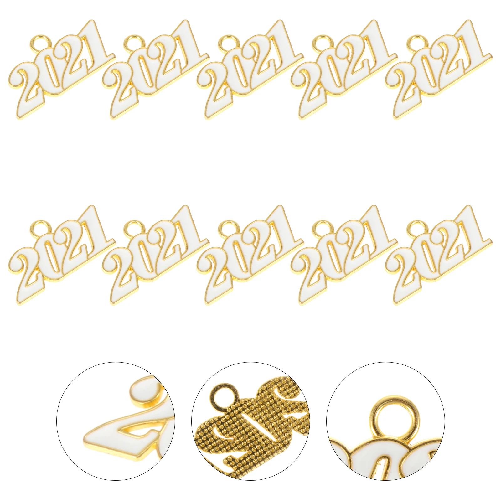 

10pcs 2021 Pendant Number Craft Decorations Fashion Alloy DIY Accessories Jewelry Earrings Creative Durable Party Home