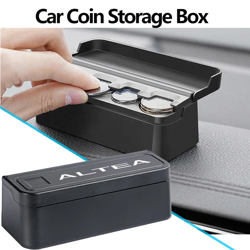 Universal Car Storage Coin Box Creative Coins Purse Accessories For Seat FR Altea Leon Ibiza Ateca Formentor Born E-Racer