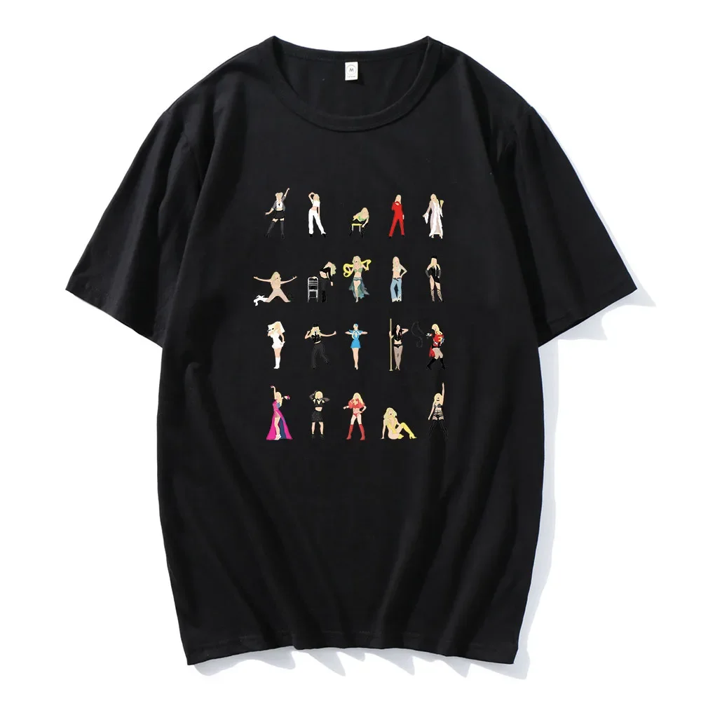 Britney Spears Classic Illustrated T-shirts Britney Fan Gift Pop Music Art Tees New Summer Casual Unisex Tshirt Fun Cotton Tops