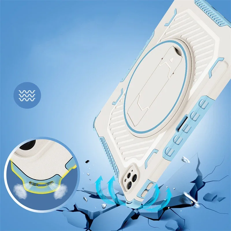 Capa para iPad para 10a geração 10,9 pol. Capa 21 22 Pro 11 pol. 360 °   Estojo giratório 7/8/9a 10,2 pol. Air Tablet protetor com slot para caneta