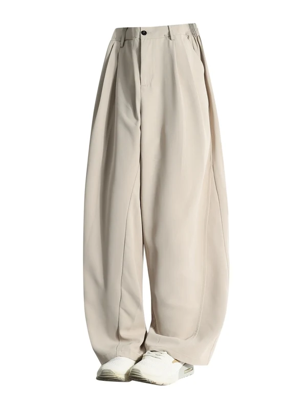 

Мужские брюки с высокой талией, широкие штанины, стильные, деловые, для джентльменов, длинные, летние, модный тренд 2025