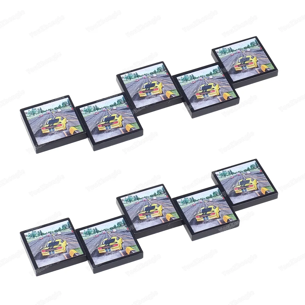 Bloc de construction de course électronique à motif imprimé, 2x2 carreaux, 3068 pièces de base, figurines MOC, jeu de scène de course, modèle cadeau, jouets