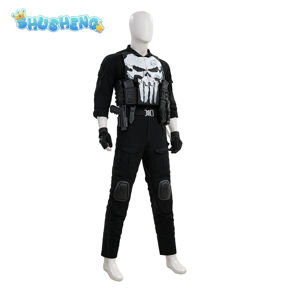 2026 New Punish COS er Superhero Cosplay Costume Men's fantasy black jumpsuit props shoes Halloween party full set uniform - view 3