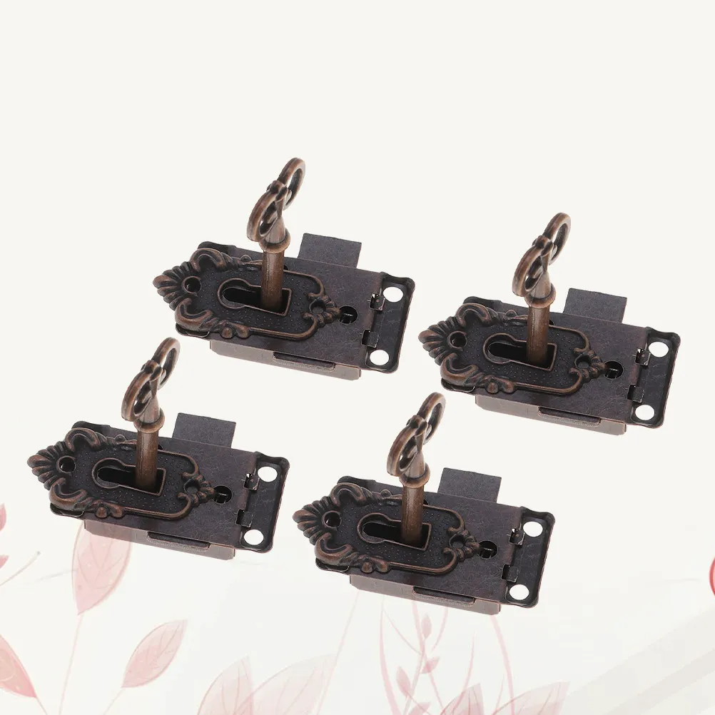 

4 шт. мебельные замки-защелки из сплава для деревянных шкатулок, винтажных подарочных коробок, винных шкафов, ящиков для инструментов, маленькие защелки-крючки