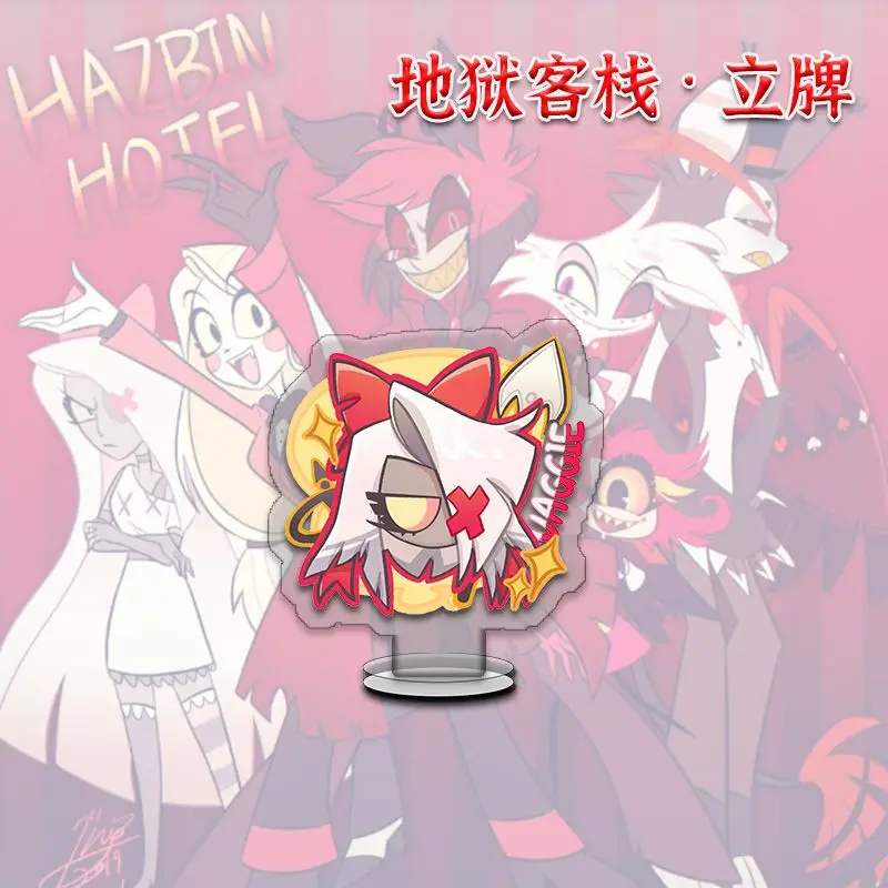 Dessin animé Hazbin hôtel Vox Charlie Morningstar Vaggie ange poussière Alastor coquille acrylique plaques sur pied décoration de bureau