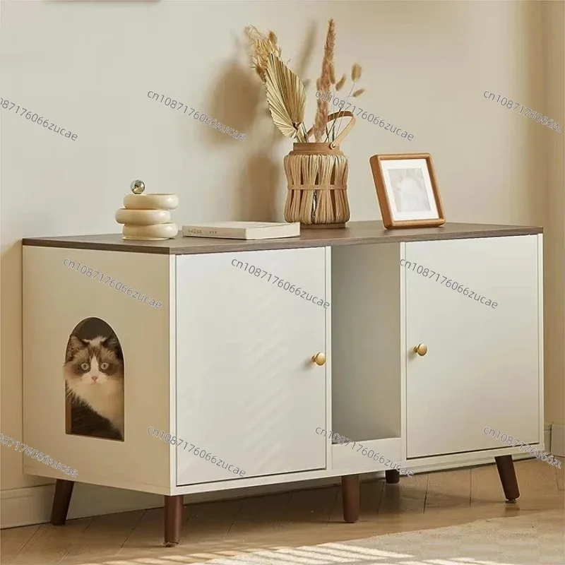 

Factory Wholesale Modern Large Cat Toilet House Wooden Cat Litter Box Enclosure Storage Cabinet