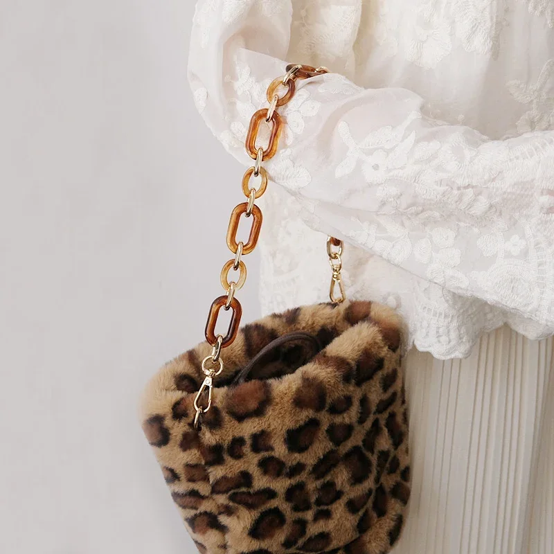New Fashion Woman Handbag Accessory Amber Acrylic Resin Chain Luxury Crossbody Bag Strap Women Shoulder Clutch Handle Chains