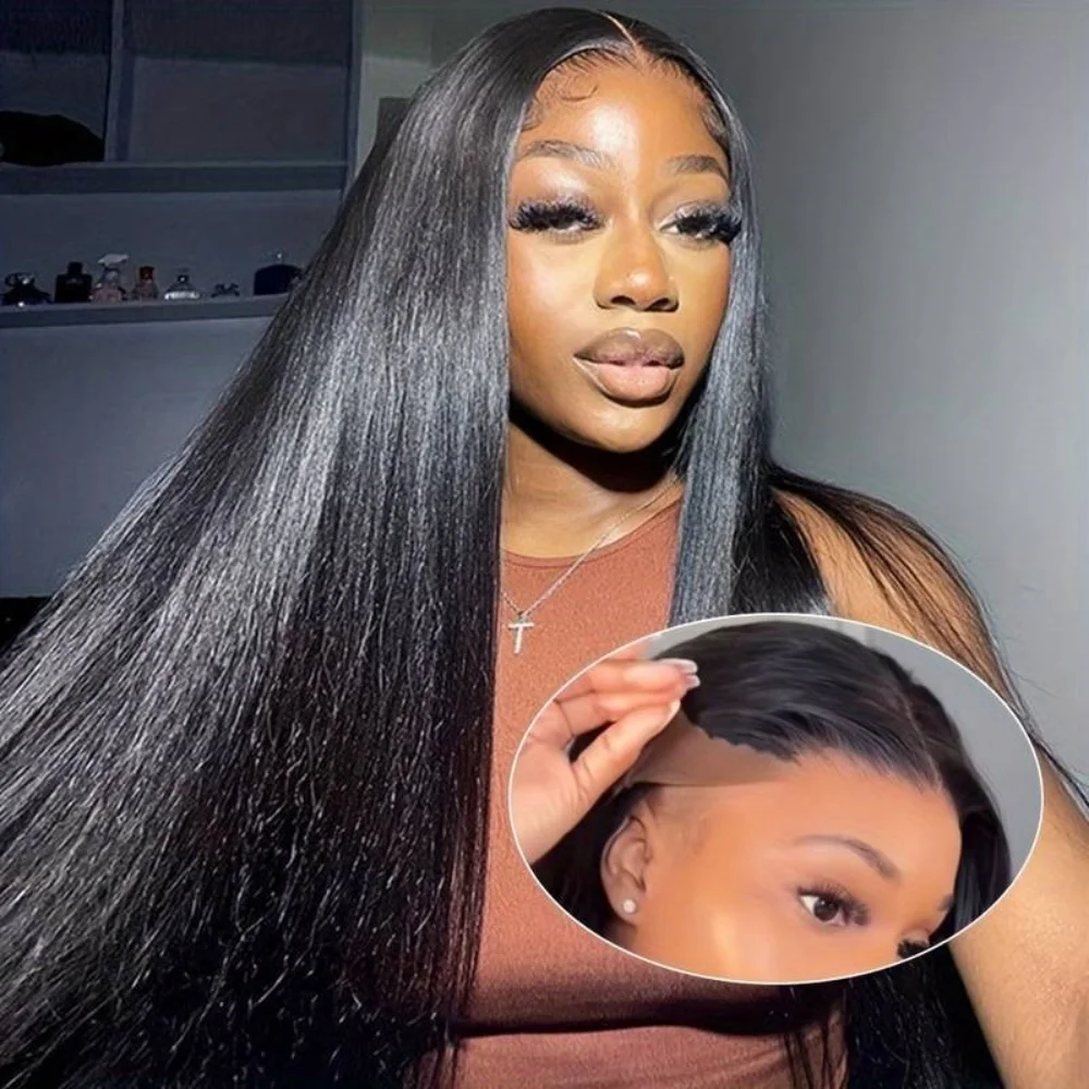 

Готовые к носке прямые парики без клея, парик с HD-шлейфом 13x6, 100% натуральные человеческие волосы, бразильские прямые парики с полным фронтальным покрытием для женщин