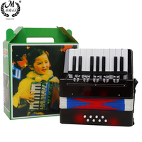 AR-60 Accordion 17 Keys 8 Bass Dark Wine Professional Keyboard Instruments Celluloid Accordion For Performance/Learning