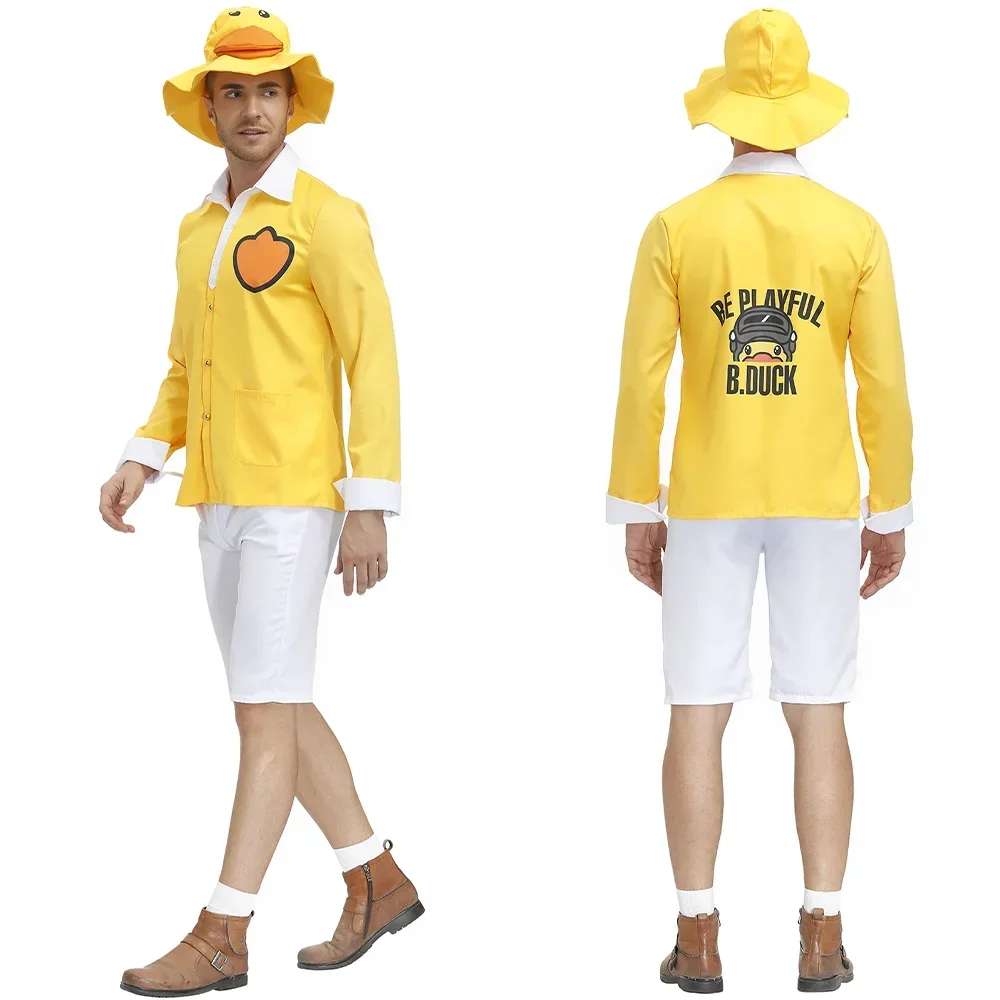 Fato de pato amarelo fofo para mulheres e homens, vestido de cosplay animal diário, Jogos criativos, Adulto, Halloween