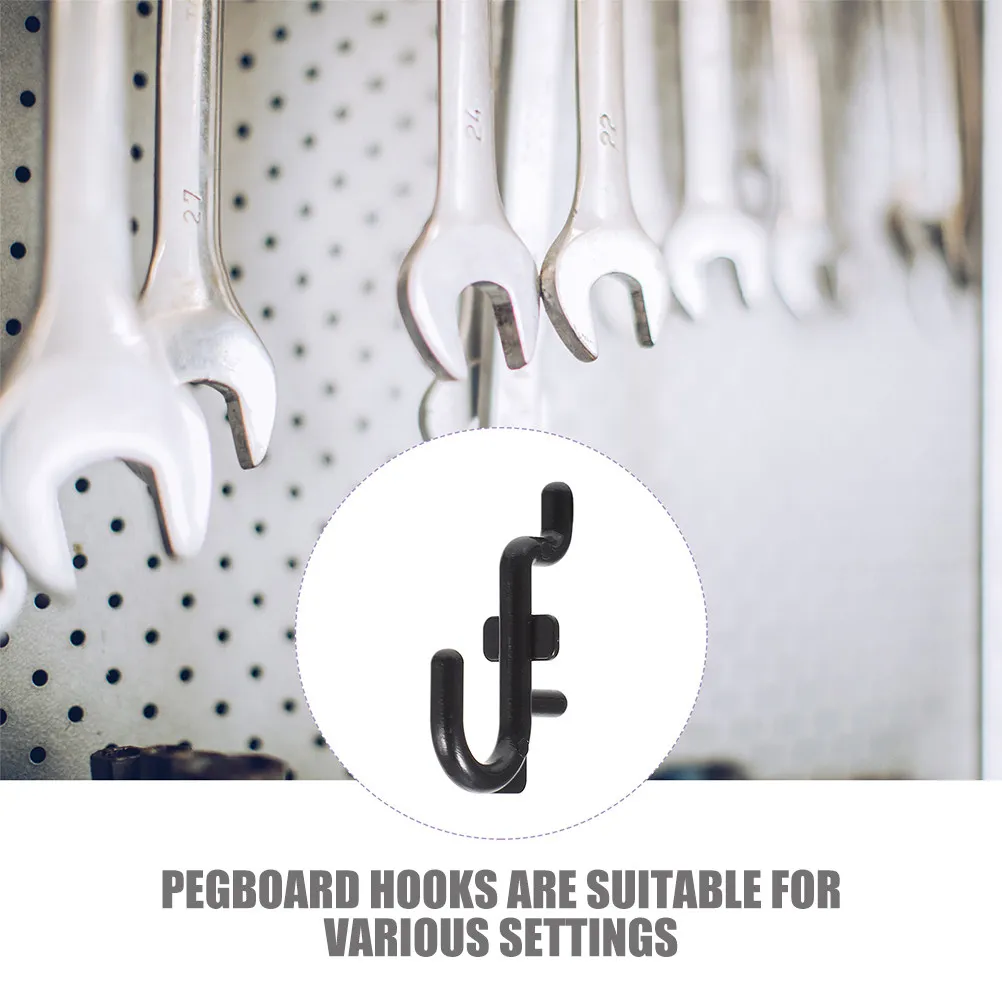 10Pcs Pegboard Hooks Strong Plastic Tool Display Hangers Garage Storage Utility Hooks Organizer Peg Hook Fixer