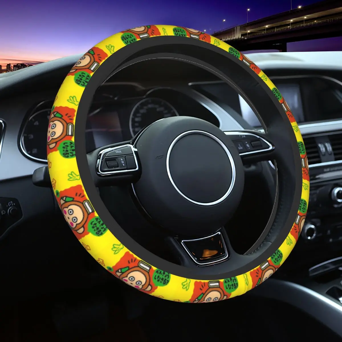 

Steering Wheel Cover Without Inner Ring Monkichi Design Auto Accessories Breathable Protective Decoration