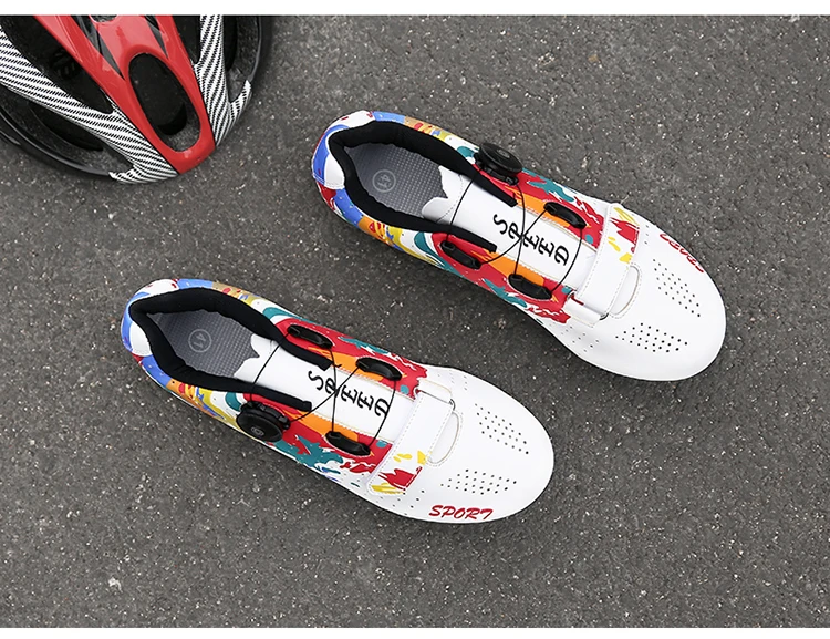2023 MTB-Radschuhe Herren Mountainbike-Schuhe Rennrad-Straßenfahrrad-Flachschuh-Sneaker mit Klettverschluss Damen Dirt-Speed-Routen-Fahrradschuhe SPD – Detail 15