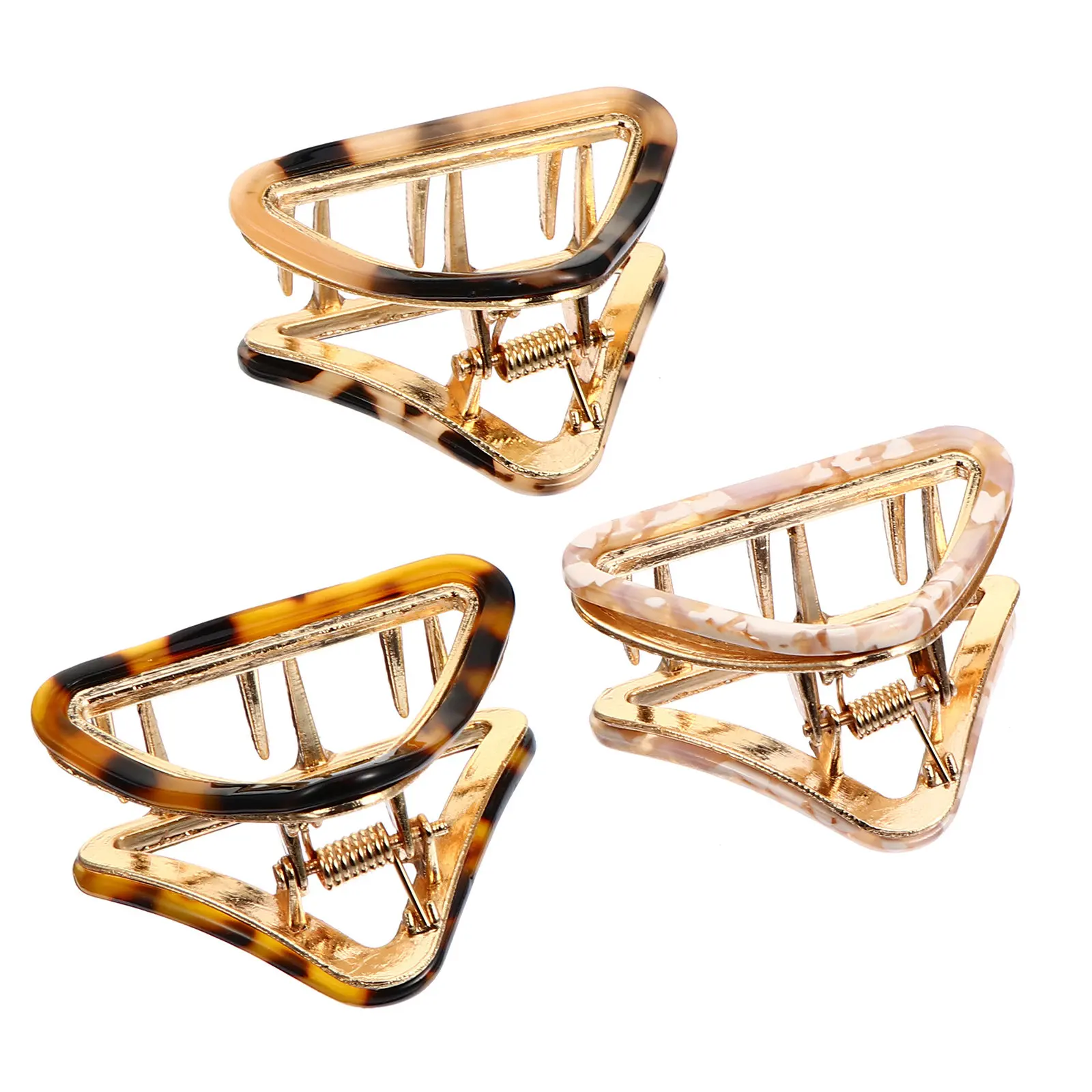 

3Pcs Triangle Hair Claw Clips Lightweight Exquisite Barrettes for Women Daily Use Parties Weddings Fashion Hair Accessories