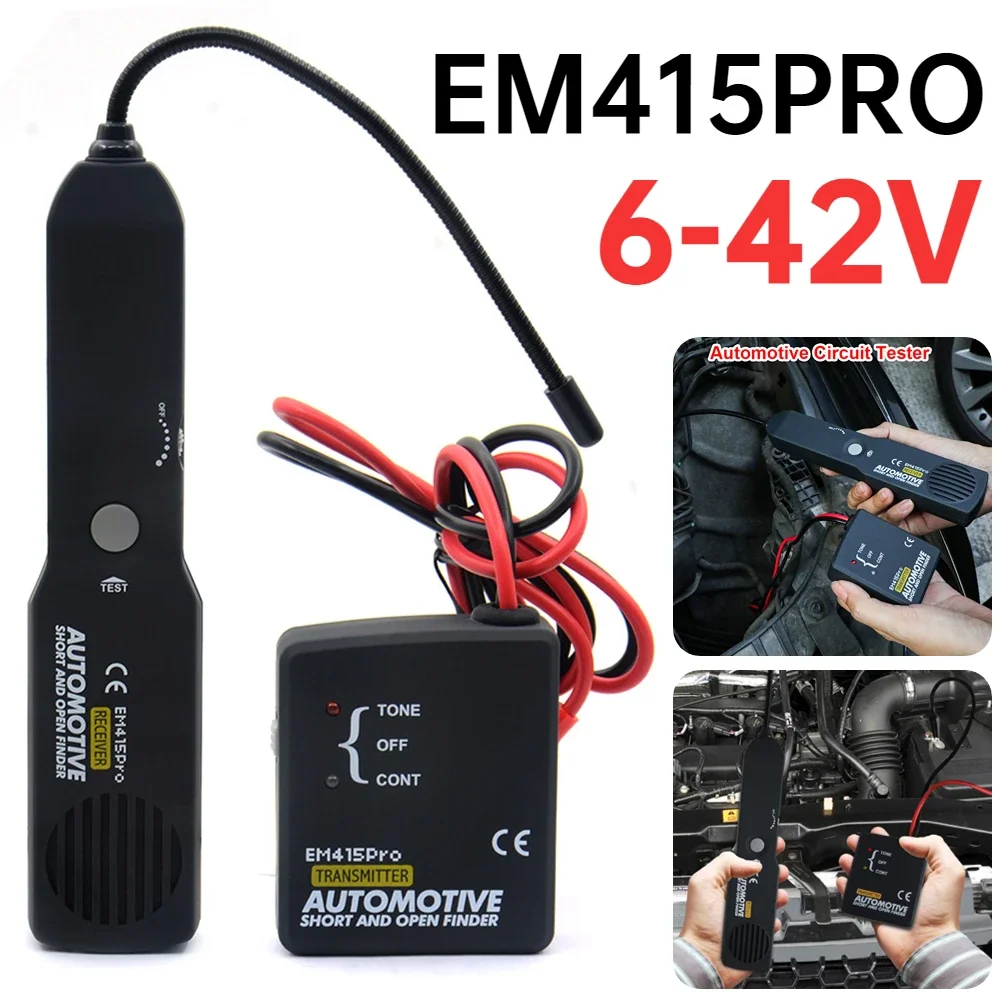 EM415PRO Automotive Wire Short Circuit Detector 6-42V Power Cable Tester Wire Tracker Diagnostic Tool Boat SUV Car Repair Tools