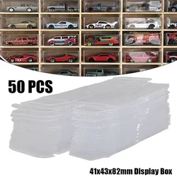 50 PCS Display Clear Box Fit for 1:64 PVC Transparent Action Figures Model Car Toy Protection Storage Dust Proof Show Case