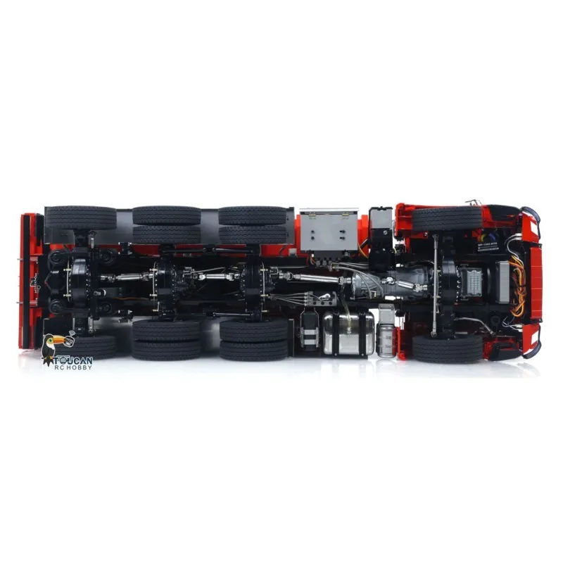 Toucan Metal 1/14 RC Hydraulic Dumper 8x8 Roll Off Dump Truck 3363 Rear Axle Steering Remote Control Tipper Light Sound System view 6