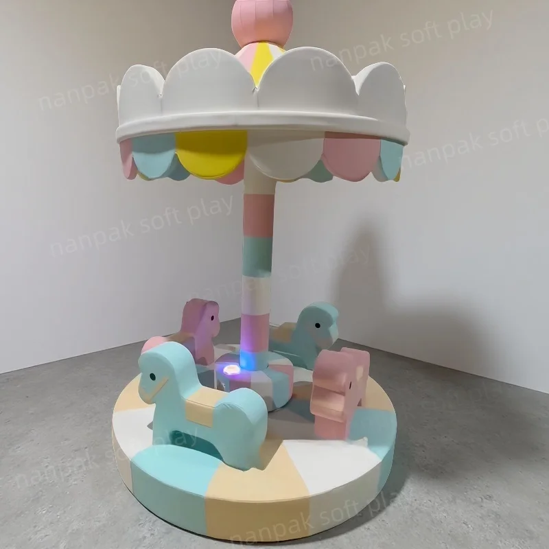

Cute Pastel Animal Riding Carousel Soft Games Indoor/Outdoor Children's Playground Equipment