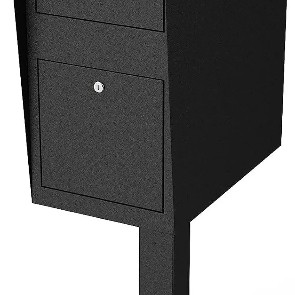 

Package Mailbox with Lock, Large Post-Mount Locking Mailboxes for Outdoor Use, Heavy-Duty Steel Curbside Security Mailbox with P