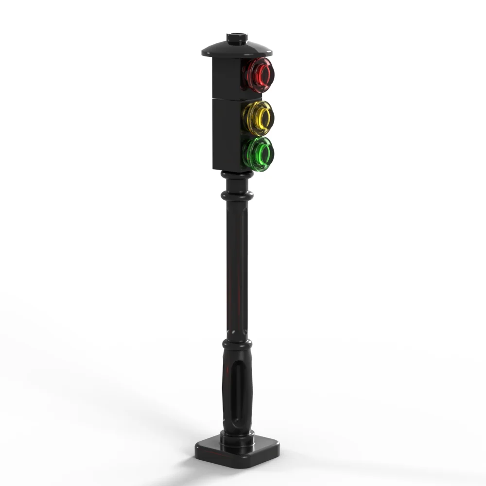 2PCS Building Block Parts Traffic Lights Moc Flashes Automatically Simulation Brick Blocks Led Combination Toys
