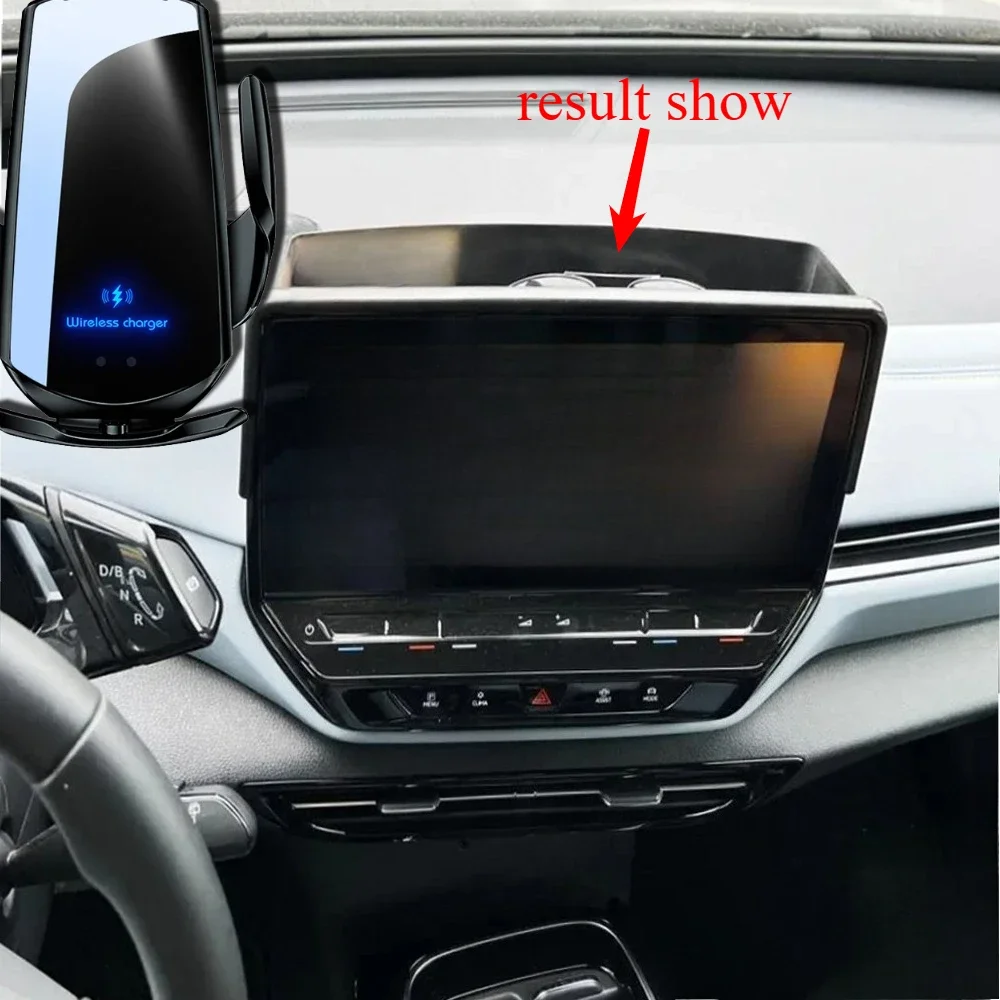 الملحقات الداخلية حامل هاتف السيارة ل Volkswagen ID4 ID.4 Crozz 2021 2022 2023 2024 شاشة قاعدة ثابتة شحن لاسلكي سريع #2
